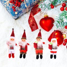 Christmas Decorations Cute Santa Claus Doll Figurines Xmas Tree Pendants Desktop Ornaments Holiday Decoration Kids Birthday Present Ideal