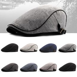 Berets 2022 Men's Hat Caps Golf Driving Flat Cap Fashion Fabric Male Casual Peaked Visors Summer Men Hats