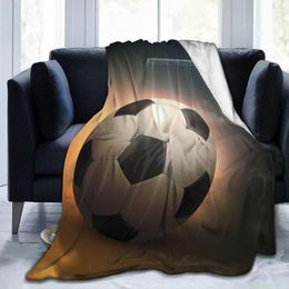 Blankets Flannel Blanket Soccer Ball Steel Goal Soft Thin Fleece Bedspread Cover For Bed Sofa Home Decor Dropship