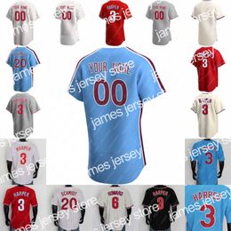 College Baseball Wears Rhys Hoskins Jersey Bryce 3 Harper Bryson Stott Aaron Nola Didi Gregorius J. T. Realmuto Alec Bohm Kyle Schwarber Jean Segura Zack Wheeler