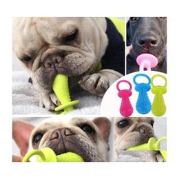 Dog Toys Chews 9Cmx3.7Cm Tpr Pacifier Shaped Teething Chew Toy Interactive Teeth Cleaning Puppy Antibite Training Inventory Wholes Dhfuk