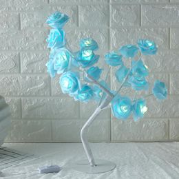 Table Lamps Rose Shaped Lamp Flower Tree Decorative Light For Living Room Bedroom SASW666