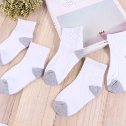 Men's Socks Terry Cotton Children's Middle Tube Solid Colour Absorb Sweat Ventilate And Prevent Friction Suitable For 0-6-Year-old Baby