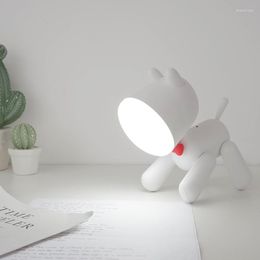Night Lights Cute Rotatable Puppy Cartoon Desk Lamp USB Charging Lovely Table Novel Baby Sleep Light