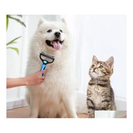 Dog Grooming Inventory Wholesale Pet Fur Knot Cutter Shedding Tool Cat Hair Removal Comb Brush Double Sided Products Drop Delivery H Dhsgf