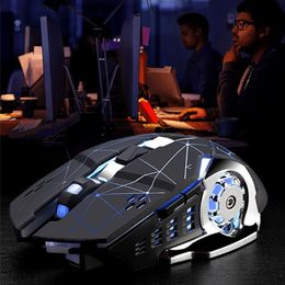 Беспроводная мышь светящаяся игровая мышь с оптическим 24G -приемником 2400DPI Silent Wireless Mouse для компьютерного ПК.