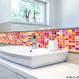 Wall Stickers Bathroom Tile Creative Mosaic PVC Material Ceramic Sticker Bedroom Kitchen Retro Living Room Home Wallpaper Decoration