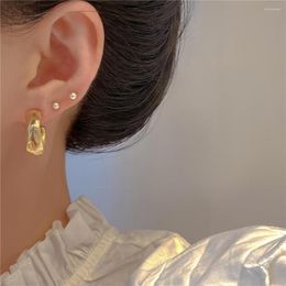 Hoop Earrings Simple Wind Metal Texture Square Geometric Irregular High-grade Exquisite Joker Female Jewellery