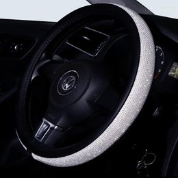 Steering Wheel Covers Car Cover Skidproof Auto Steering- Anti-Slip Universal Diamond Leather Car-styling