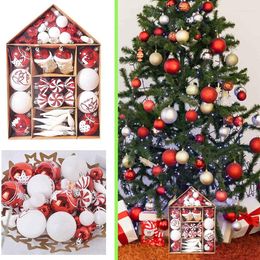 Party Decoration 70pcs Christmas Ball Ornaments Set Tree Hanging Candy Santa Claus Snow Small Pendant Classic Gift With Box