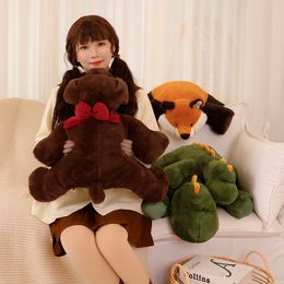 Hot 1pc Squisy Plush Toy Kawaii Fox Dinosaur Dog Stuffed Animal Pillow Cartoon Soft Chair Cushion Sofa Home Decor Girls Gift