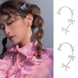 Backs Earrings D0LC Women's Ear Cuff Wrap Non-Piercing Fashion Shinning Crystal Bow Bone Party Cosplay Elegant Jewelry