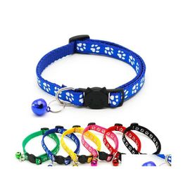 Dog Collars Leashes Easy Wear Cat Collar With Bell Adjustable Buckle Puppy Pet Supplies Accessories Small Safety Wvt0833 Drop Deli Dh5F1