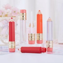 Storage Bottles 5ml Pencil Shape Lip Gloss Tube Cute Clear Container Refillable Empty Lipstick Tubes DIY Lipgloss Packing