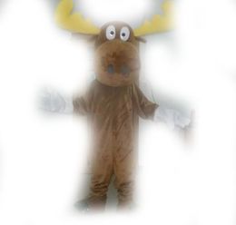 factory sale hot the head brown moose mascot costume for Chrismtas for adult to wear