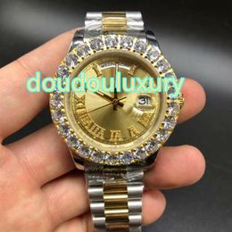 Top quality men's watches prong set diamond bezel fashion diamond watch stainless steel waterproof automatic sports watch277S