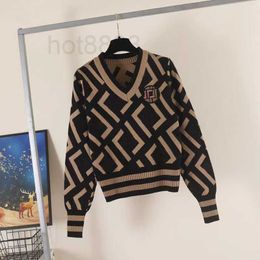 Women's Sweaters Brand Designer double F Letter Pattern Cardigan Sweater Coat Wool Blended Woman Knitwear Ladies Knitted Top BDIC