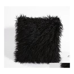 Pillow Case Solid Colour Plush Pillowcase Car Casual Faux Fur Throw Slip Home Seat Waist Er 45X45Cm Rre13351 Drop Delivery Garden Tex Othse