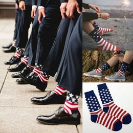 Men's Socks Men USA American Flag Patriotic Stars Stripes Mens Crew