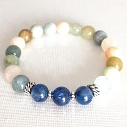 Link Bracelets MG0809 Bamboo Leaf Jaspers Bracelet Essential Oil Diffuser Grade Kyanite Negative Energy Protection