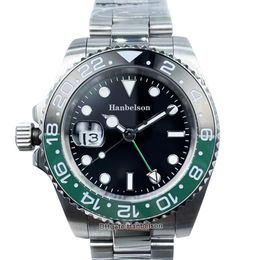 Left-Handed Men watches Automatic Movement black green Ceramic Bezel sapphire glass luminous stainless steel strap Wristwatches272S