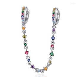 Stud Earrings Prevent Allergy Multicolor Zircons For Women Couples Trendy Elegant Tassel Geometric Wedding Bride Jewellery