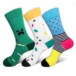 Men's Socks Unisex Winter Sport Knitted Mid-Calf Long Crew Funny Hip-Hop Cotton Hosiery Skateboard Streetwear EU 39-44 Meias