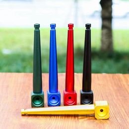 Latest Colorful Aluminium Alloy Mini Pipes Dry Herb Tobacco Handpipes Portable Removable Filter Smoking Cigarette Holder Tube DHL