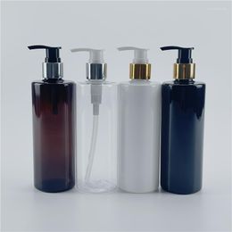 Storage Bottles 300ML X 20 Silver Gold Collar Lotion Pump Cosmetics Empty Plastic Containers For Shampoo Liquid Soap Sub-bottling