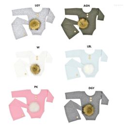 Clothing Sets Lovely Babe Reborn Accesorios Picture Outfits Long Tail Hat And Romper Bodysuits Boy / Girl Costume For Baby Po Studio