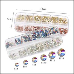 Nail Art Kits Super Shining Diamond Rhinestone Pearl Shell Design Alloy Drill Diy Jewelry Decorations In Wheel 9 Stylesnail Drop Del Dhwnq