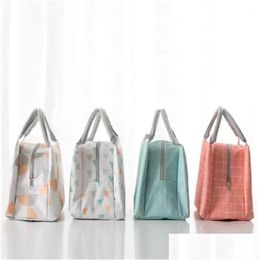 Storage Bags Thermal Food Picnic Lunch Simple Easy To Carry Insated Bento Bag Practical Oxford Cloth Containers With Handle Drop Del Dh86Q