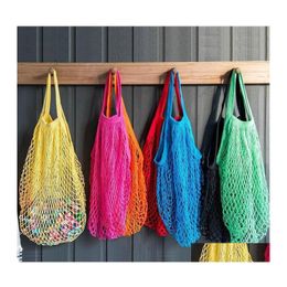 Reusable Grocery Bags Shop Bag 14 Colour Large Size Shopper Tote Mesh Net Woven Cotton Portable Home Storage Rrb14992 Drop Delivery G Otigo