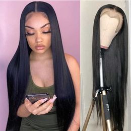 Lace Wigs 13x4 Bone Straight Front Human Hair Wig 32 Inch Pre Plucked Hd Transparent Frontal for Black Woman 150% 221212