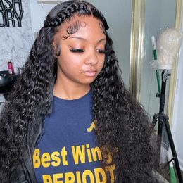 Lace Wigs Curly Human Hair Brazilian Deep Wave Pre Plucked for Women Melted Transparent Front 13x4 Frontal 221212