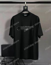 xinxinbuy Men designer Tee t shirt Paris Graffiti letters print short sleeve cotton women Grey white black green XS-XL