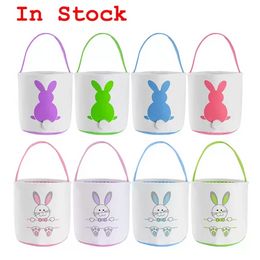 Easter Basket Festive Cute Bunny Ear Bucket Creative Candy Gift Bag Easters Rabbit Egg Tote Bags With Rabbit Tail 27 Styles bb1217