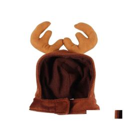 Dog Apparel Christmas Pet Cute Reindeer Costume Hat For Cat And Small Drop Delivery Home Garden Supplies Ots4L