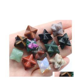 Stone Natural Merkaba Star Rose Quartz Ornaments Hand Handle Pieces Home Decoration Diy Necklace Accessories Drop Delivery Jewellery Dheqd