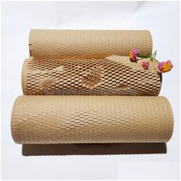 Gift Wrap 40M Brown Honeycomb Kraft Roll For Wedding Birthday Party Handmade Craft Paper Poster Packaging Drop Delivery Home Garden Dhdym