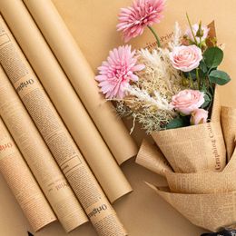 Gift Wrap English wrapping paper flowers newspapers retro book paper gifts flower shop bouquet packaging materials LK412