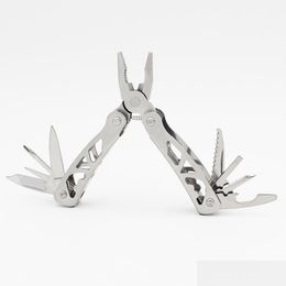 Openers Metal Mti Function Plier Mini Folding Tongs With Screwdriver Filer Knife Opener Outdoor Survival Equipment Hand Tool Drop De Dhjmc