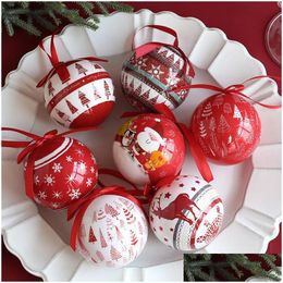 Christmas Decorations Crossborder Selling Stickers Foam Ball Snowman Car Pattern Tree Pendant Ornaments Hanging Drop Delivery Home G Dhpex