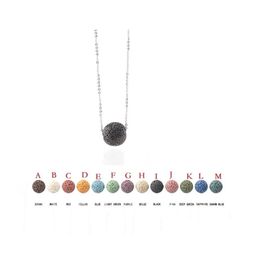 Chokers 10Mm Colorf Lava Stone Beads Aromatherapy Essential Oil Per Diffuser Pendant Necklace Collar Jewellery Drop Delivery Necklaces Dhgaj