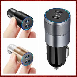 CC293 40W Dual USB Type C Car Charger QC3.0 Fast Charge Metal PD Charger For CellPhone in Car For iphone 13 11 12 pro max xiaomi 12