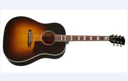 41 pulgadas Deluxe Jumbo J45 Guitarra ac￺stica Acabado negro Top s￳lido Guitare Acoustique Retboard