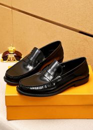 Luxury New Mens Oxfords Dress Shoes Sliver Logo Leisure Genuine Leather Office Walk Casual Knurling Size 38-45