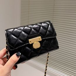 CC Bags Luxury Brand Wallets Womens Lambskin Classic Mini Flap Wallet Card Holder Purse With Gold Metal Matelasse Chain Crossbody Shoulder C