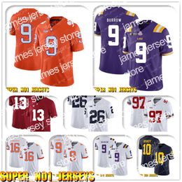 Football Jerseys 5-24 NCAA Travis Etienne Jr. 9 Joe Burrow LSU Tigers College Football Jersey Kirk Cousins Adam Thielen Dalvin Cook Justin Jefferson