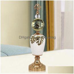 Desk Table Clocks Roman Retro Style Decoration Ceramic Clock Creative Household Tv Cabinet Drop Delivery Home Garden Decor Dhk9P